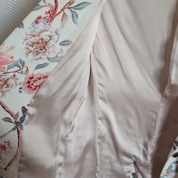 Zara Woman Floral & Blue jay print Blazer Size XS Spring Lightweight Feminine - Picture 12 of 16